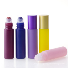 Colorful 10ml High Quality Jade Roll On Bottle Frosted Glass Essential Oil Perfume Roller Bottle